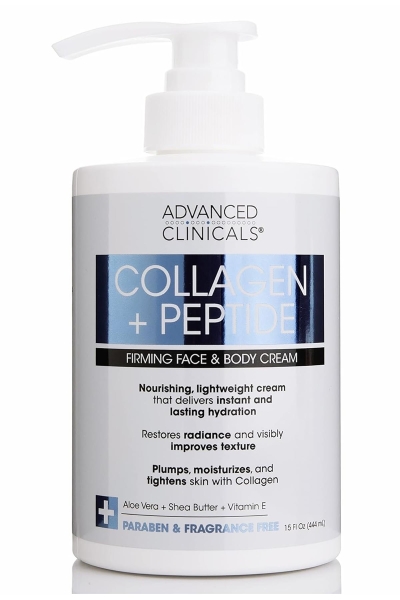 Advanced Clinicals Collagen + Peptide Sıkılaştırıcı Yüz ve Vücut Kremi 444ML - 1