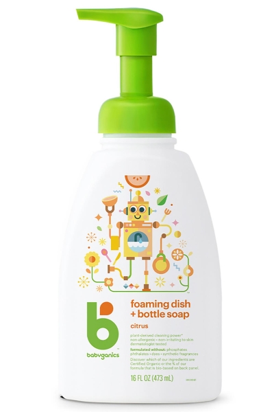 Babyganics Bitkisel Formüllü Bebek Gereçleri Yıkama Köpüren Sabun Narenciye Kokulu 473ML - 1