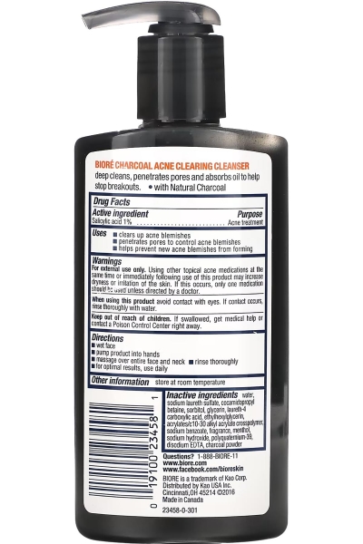 Biore Charcoal Akne Karşıtı Yağsız Yüz Temizleme Jeli 200ML - 2