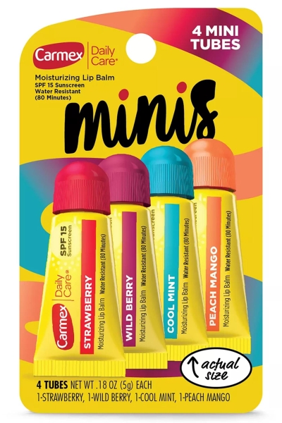 Carmex Minis SPF15 Dudak Balsamı Çeşit Paketi 4 Adet - 1