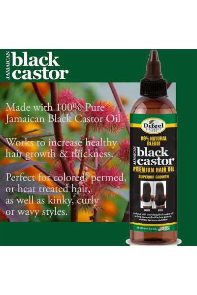 Difeel Jamaican Black Castor Yavaş Uzayan Saçlara Özel Saç Bakım Yağı 240ML - 2