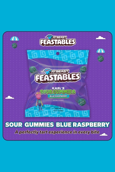 Mr Beast Feastables Karl Gummies Sour Blue Raspberry 100GR - 2