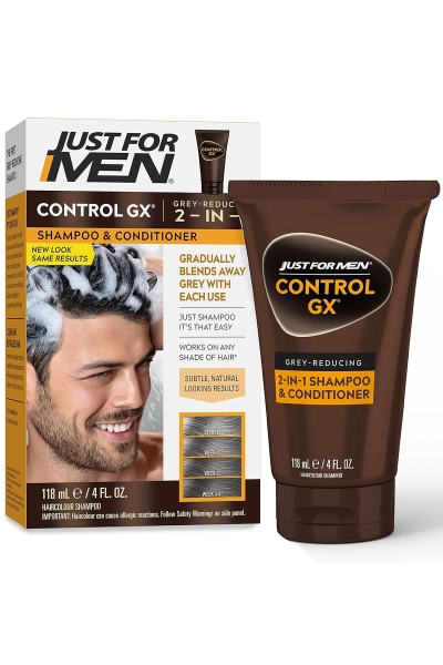 Just For Men ControlGX Gri Saçları Koyulaştıran 2in1 Şampuan 118ML - 1