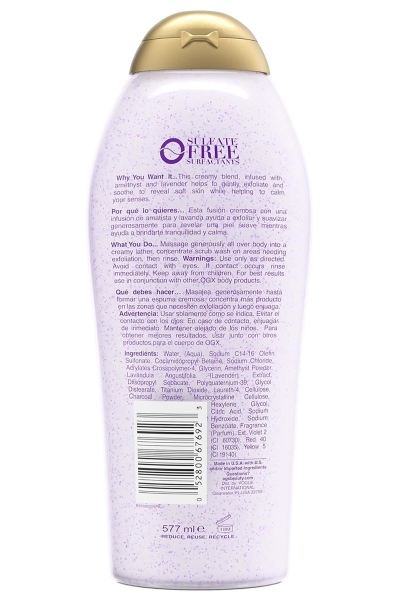 OGX Calming+ Amethyst & Lavender Vücut Peelingi ve Şampuanı 577ML - 2