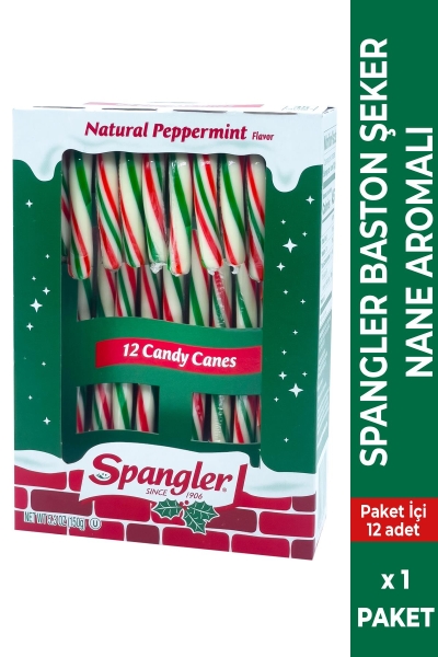 Spangler Peppermint Nane Aromalı Baston Şeker 150GR - 1