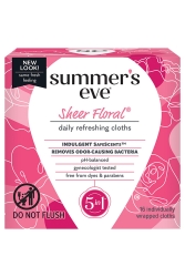 Summers Eve Sheer Floral Özel Bölge Temizlik Mendili 16 Adet - Summers Eve