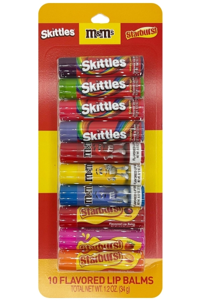 Taste Beauty Skittles M&M's Starburst Lip Balm Dudak Balsamı Çeşit Paketi 10 Adet - 1